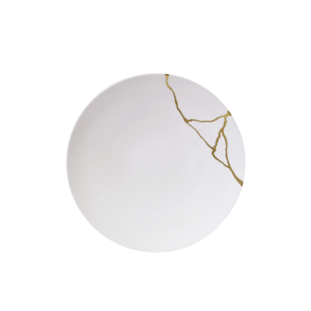 Coffret de 12 assiettes plates Kintsugi