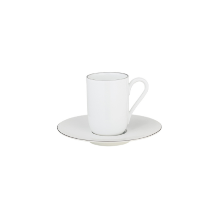 Tasse et soucoupe à café Monceau filet couleur