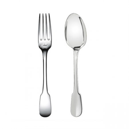 Coffret 2 couverts enfant Cluny métal argenté