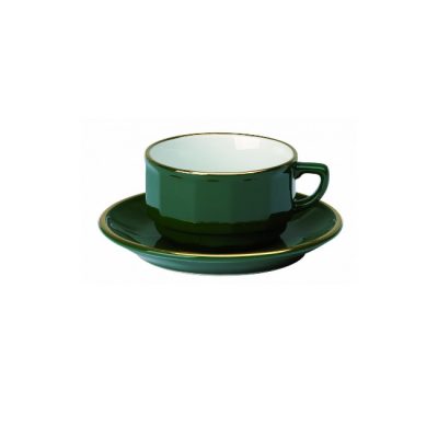 Tasse et soucoupe vert empire filet or