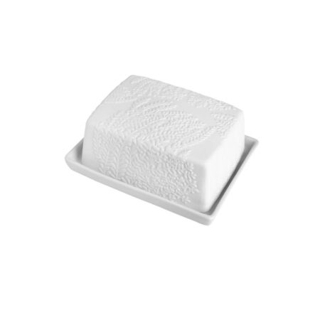 Beurrier Fougères en porcelaine