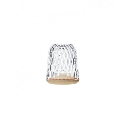 Photophore Folia en cristal bois clair petit modèle
