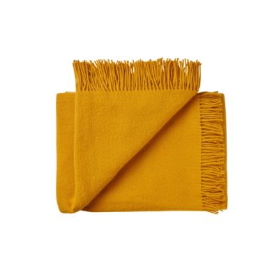 plaid 100% laine couleur jaune tournesol