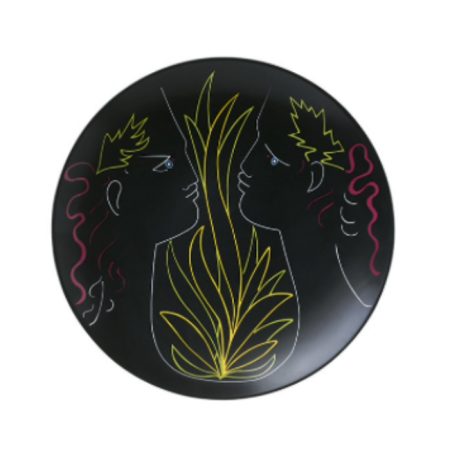 Assiette présentation Jean Cocteau noir