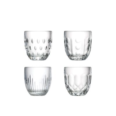 4 gobelets en verre déparaillés