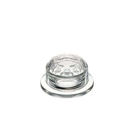 beurrier en verre rond gravé