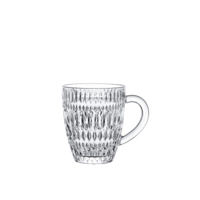 set de 2 mugs en verre striés avec anse