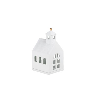 photophore de chapelle en porcelaine blanche