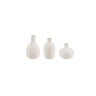 set de 3 minis vases perles blancs de taille décroissante