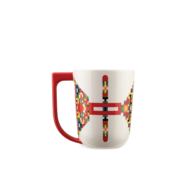 mug rouge en porcelaine holyhedrics d'Alessi