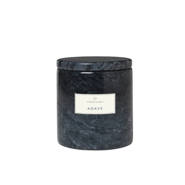 bougie parfumée en marbre senteur Agave gris anthracite