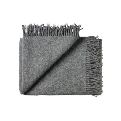 plaid 100% laine gris foncé silkeborg