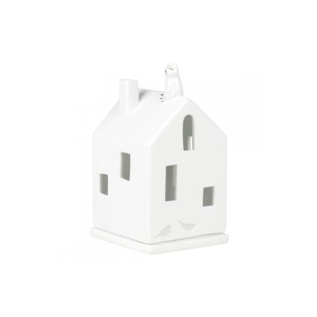 Photophore petite maison chat en porcelaine Räder