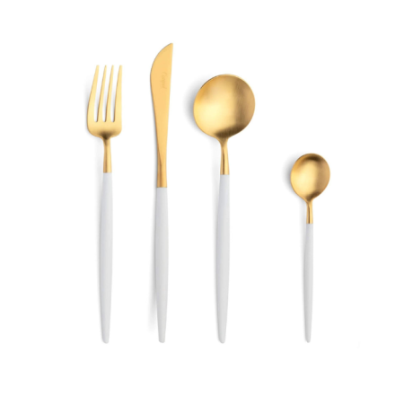 Ménagère Goa blanc et or