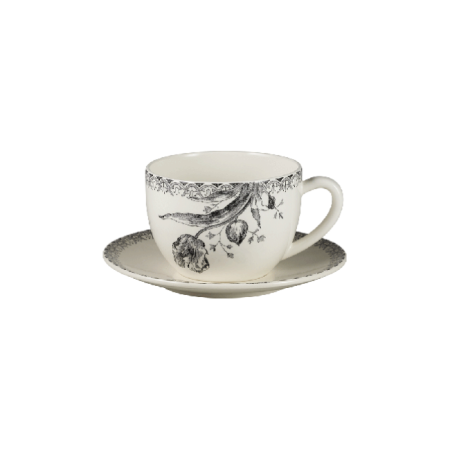 Tasse et soucoupe jumbo Tulipes noires