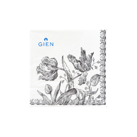 Paquet de 20 serviettes Tulipes noires