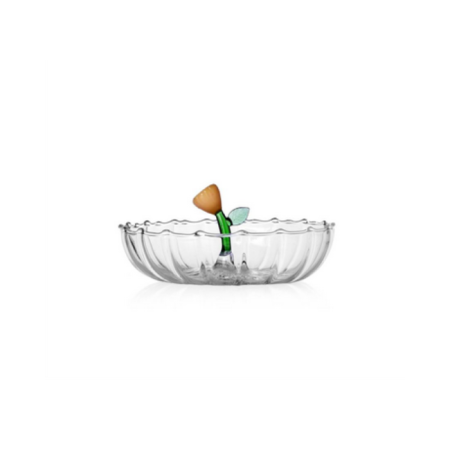 Coupelle Fleur ambre en verre