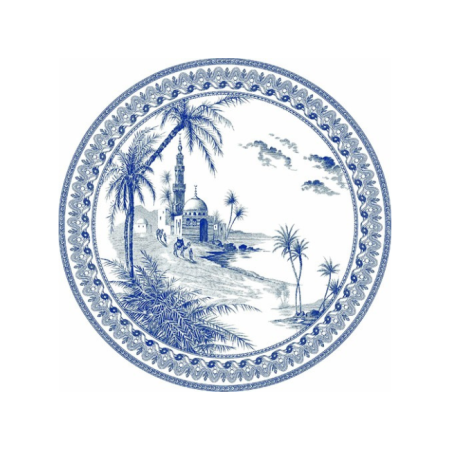 Assiette plate Vue d'Orient Les Dépareillées Bleu