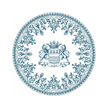 Assiette plate Blason Les Dépareillées Bleu
