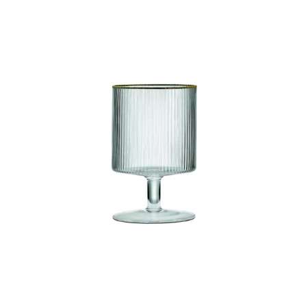 Set de 2 verres à pied striés filet or