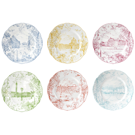 Coffret de 6 assiettes à dîner Tout Paris