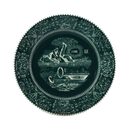 Assiette plate Rébus Les Dépareillées Vert