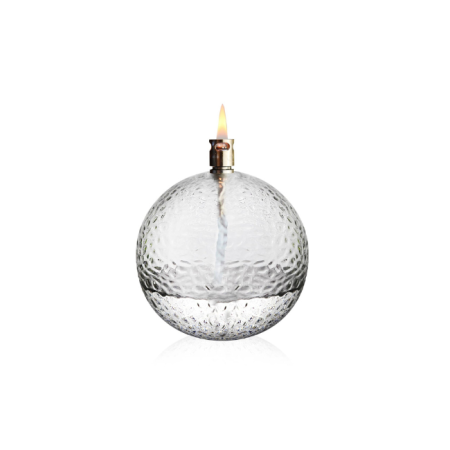 Lampe à huile martelée en verre