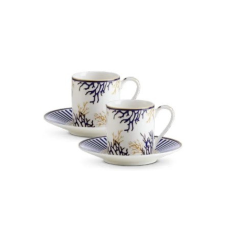 Set de 2 tasses et soucoupes à café Coraux