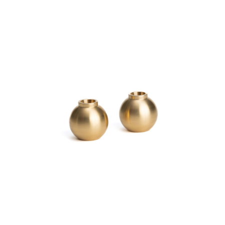 Set de 2 bougeoirs Gemmes en laiton