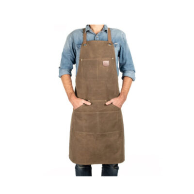 Tablier cuir et toile waxée n° 547