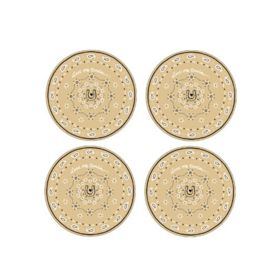 Set de 4 assiettes dessert Bandana beige
