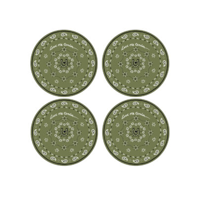 Set de 4 assiettes dessert Bandana kaki