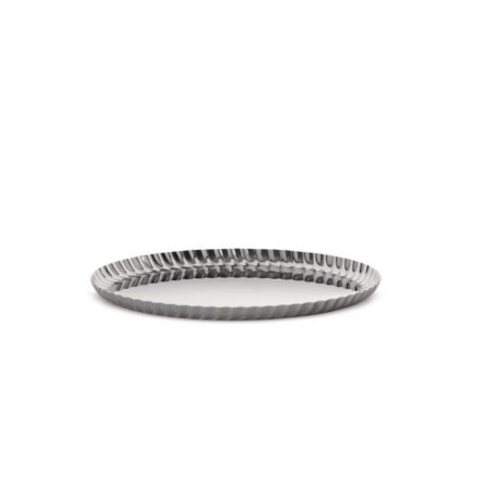 Plateau rond Pleats 23 cm en acier inoxydable 18/10