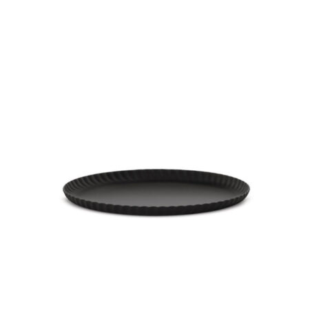 Plateau rond Pleats en acier coloré noir 31 cm