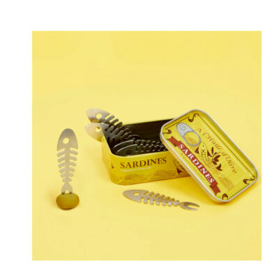 Boîte de 6 piques apéritifs Sardines en acier inoxydable