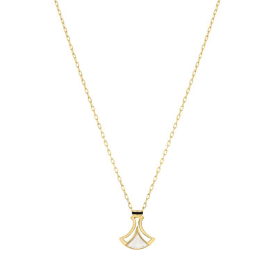 Collier Larcade en cristal incolore plaqué or jaune 18 carats