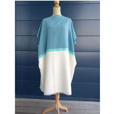 Poncho de plage en coton Emeraude