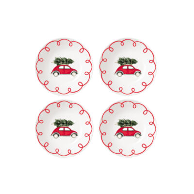 Set de 4 assiettes dessert Noël